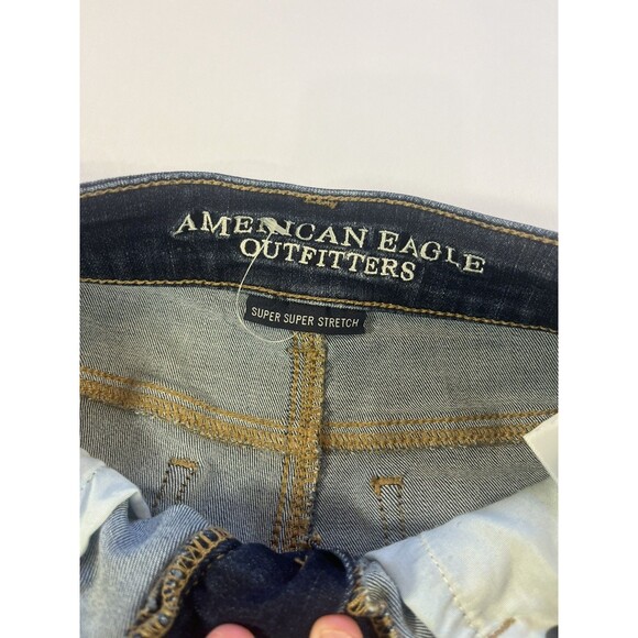 American Eagle Midi Blue Super Super Stretch Womens Denim 0 - Picture 9 of 12